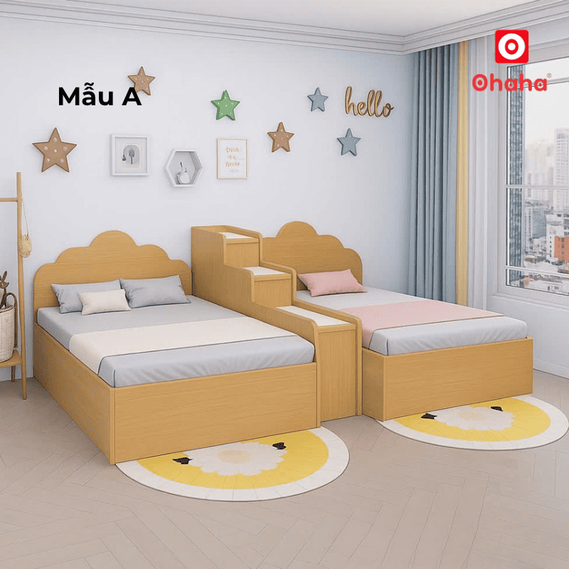 Giường ngủ hiện đại cho bé hình đám mây OHAHA - GTE020