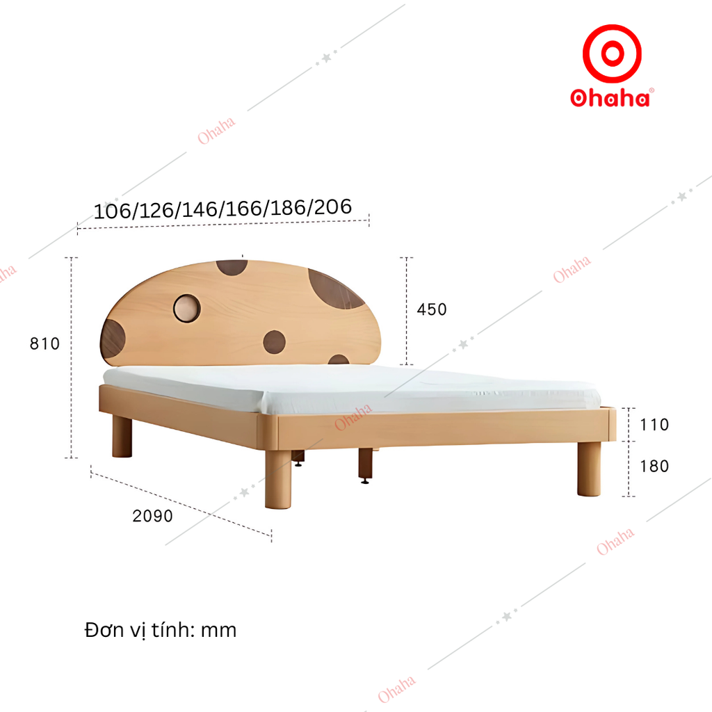 Giường tầng hiện đại hình cây nấm cho bé Ohaha - GTE012