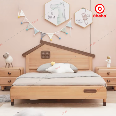 Giường ngủ hiện đại hình ngôi nhà cho bé - GTE010