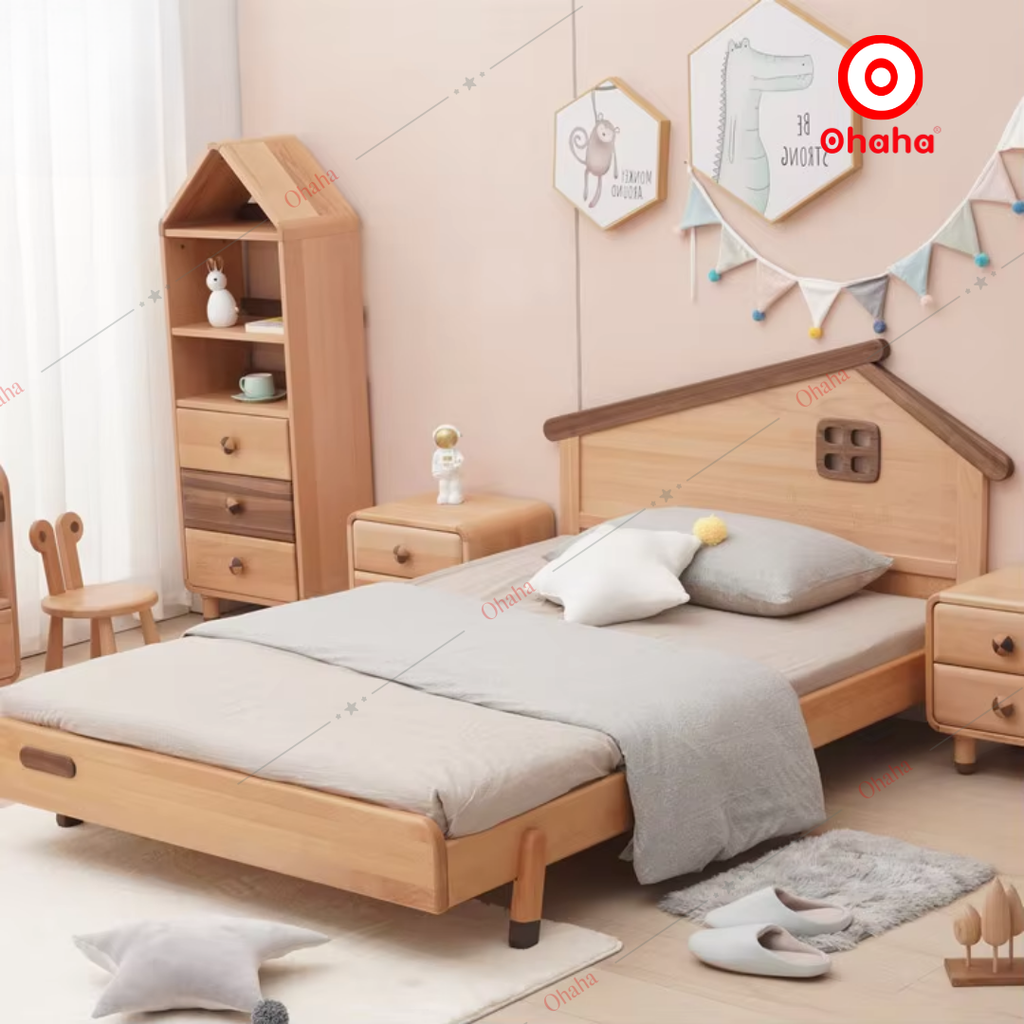 Giường ngủ hiện đại hình ngôi nhà cho bé - GTE010