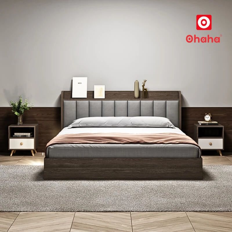 Giường ngủ hiện đại bọc nệm cao cấp OHAHA - GC075