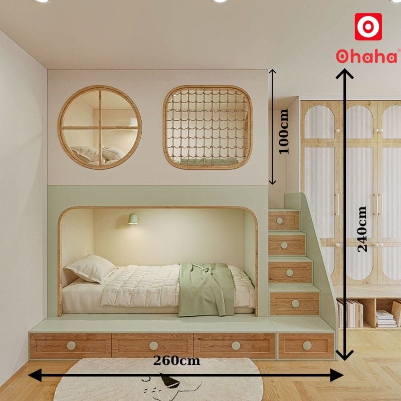 Giường tầng cao cấp hiện đại OHAHA - GTCC038