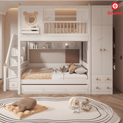 Giường tầng thông minh cao cấp 3 tầng Ohaha có tủ áo - GTCC027