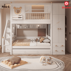 Giường tầng thông minh cao cấp 3 tầng Ohaha có tủ áo - GTCC027