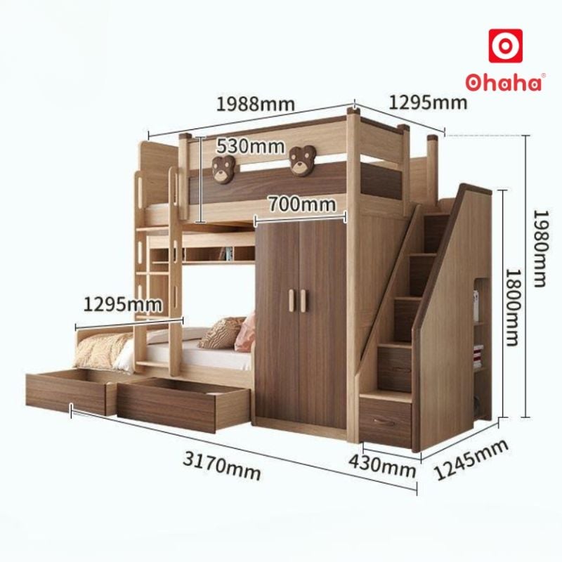 Giường tầng cao cấp hiện đại OHAHA - GTCC039