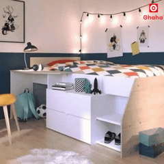 Giường Ngủ Gỗ Đa Năng OHAHA Phong Cách Hàn Quốc - HQ002