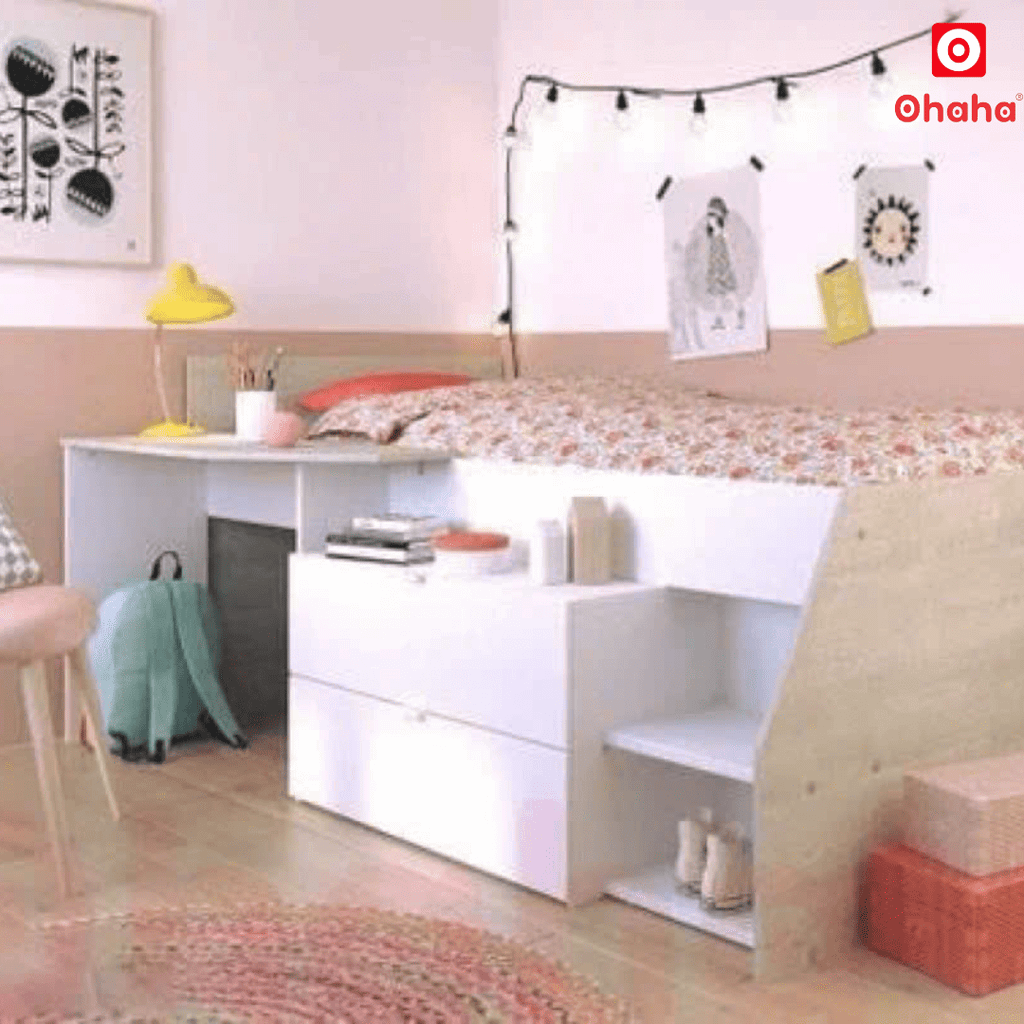 Giường Ngủ Gỗ Đa Năng OHAHA Phong Cách Hàn Quốc - HQ002