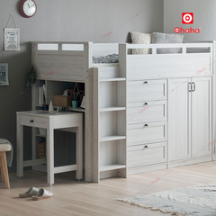 Giường tầng thông minh Ohaha kết hợp tủ áo và bàn học - GTDN036