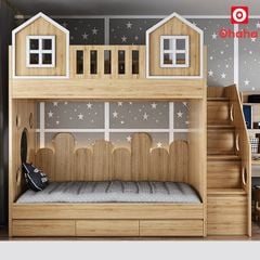 Giường tầng thông minh hiện đại hình ngôi nhà OHAHA- GTHĐ037