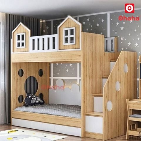 Giường tầng thông minh hiện đại hình ngôi nhà OHAHA- GTHĐ037