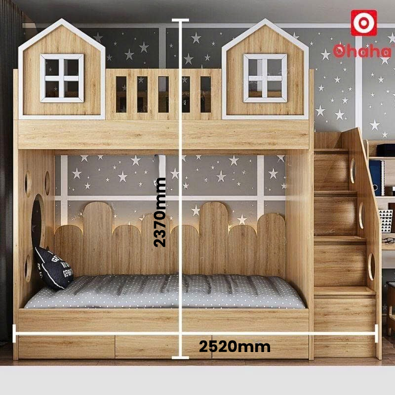 Giường tầng thông minh hiện đại hình ngôi nhà OHAHA- GTHĐ037