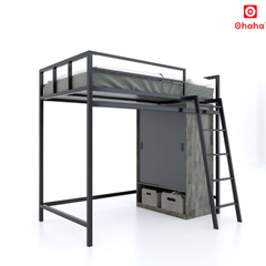 Giường Tầng Thông Minh Khung Sắt Gỗ Cao Su OHAHA - GTS053