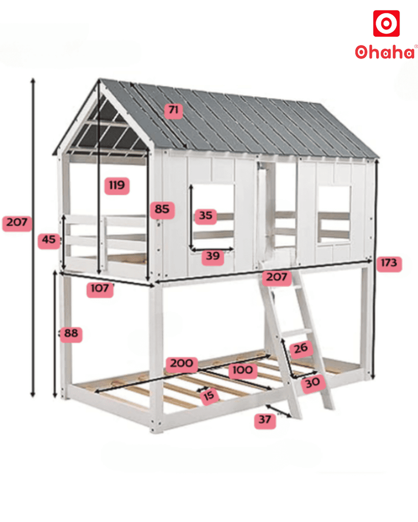 Giường tầng thông minh cao cấp kiểu ngôi nhà Ohaha - GTCC010