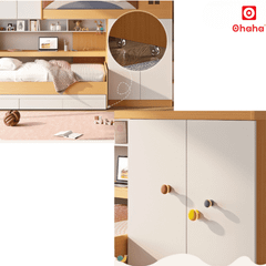 Giường tầng thông minh cao cấp Ohaha 2 tủ áo - GTCC024