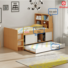 Giường tầng thông minh trẻ em có tủ áo Ohaha - GTTM032