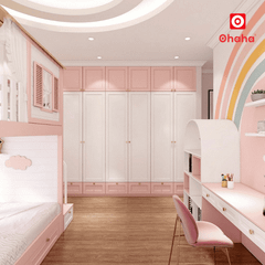 Giường tầng thông minh hiện đại hình ngôi nhà cho bé OHAHA - GTTM077