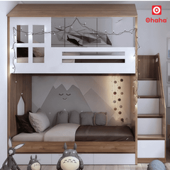 Giường tầng thông minh hiện đại hình ngôi nhà OHAHA - GTTM060