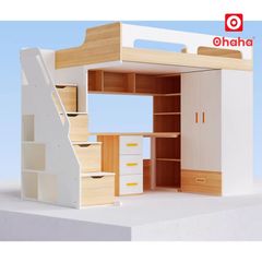 Giường tầng thông minh kết hợp tủ quần áo và bàn học OHAHA - GTTM087