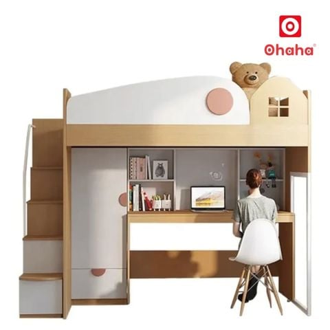Giường tầng thông minh kết hợp tủ quần áo và bàn học OHAHA - GTTM088