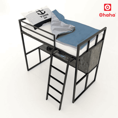 Giường Tầng Thông Minh Khung Sắt Gỗ Cao Su OHAHA - GTS058