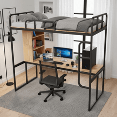 Giường Tầng Thông Minh Khung Sắt Gỗ Cao Su OHAHA - GTS059