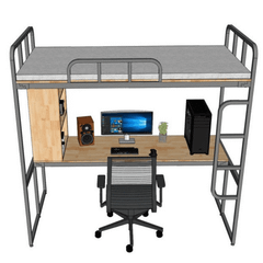 Giường Tầng Thông Minh Khung Sắt Gỗ Cao Su OHAHA - GTS059