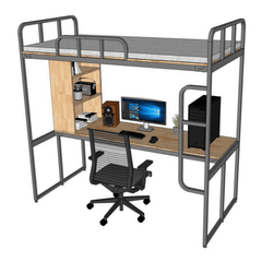 Giường Tầng Thông Minh Khung Sắt Gỗ Cao Su OHAHA - GTS059