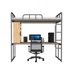 Giường Tầng Thông Minh Khung Sắt Gỗ Cao Su OHAHA - GTS059