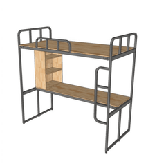 Giường Tầng Thông Minh Khung Sắt Gỗ Cao Su OHAHA - GTS059