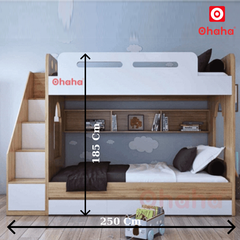 Giường tầng thông minh hiện đại cao cấp Ohaha kèm cầu thang hộc - GTHĐ003
