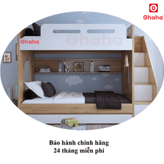 Giường tầng thông minh hiện đại cao cấp Ohaha kèm cầu thang hộc - GTHĐ003