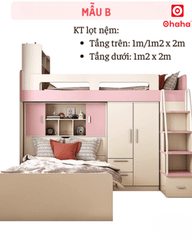 Giường tầng thông minh Ohaha kết hợp tủ và bàn học - GTTM003