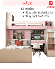 Giường tầng thông minh Ohaha kết hợp tủ và bàn học - GTTM003