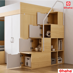Giường tầng thông minh Ohaha kết hợp tủ áo - GTTM013