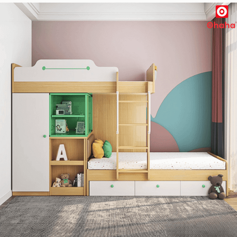 Giường tầng thông minh Ohaha kết hợp tủ áo và bàn học - GTTM016
