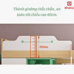 Giường tầng thông minh Ohaha kết hợp tủ áo và bàn học - GTTM016
