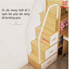Giường tầng thông minh Ohaha kết hợp tủ áo và bàn học - GTTM017