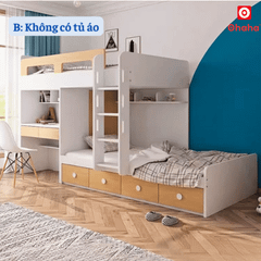 Giường tầng thông minh Ohaha có tủ áo và bàn học - GTTM025