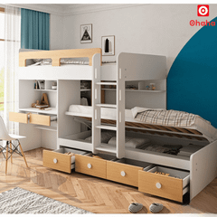 Giường tầng thông minh Ohaha có tủ áo và bàn học - GTTM025