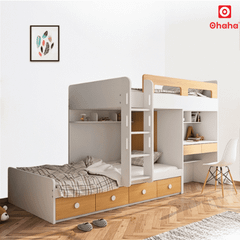 Giường tầng thông minh Ohaha có tủ áo và bàn học - GTTM025