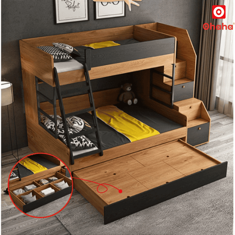 Giường tầng thông minh Ohaha 3 tầng - GTTM026