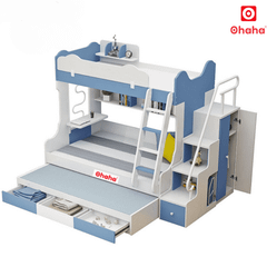 Giường 3 tầng thông minh Ohaha có bàn học và tủ áo - GTTM031