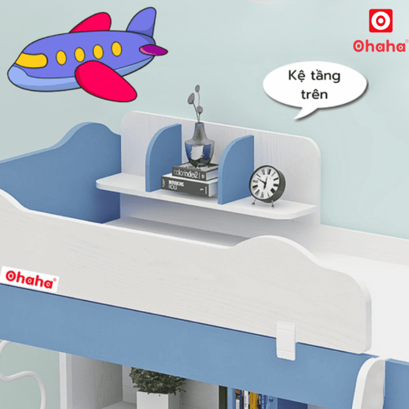 Giường 3 tầng thông minh Ohaha có bàn học và tủ áo - GTTM031