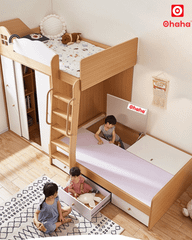 Giường tầng thông minh có tủ áo Ohaha - GTTM033