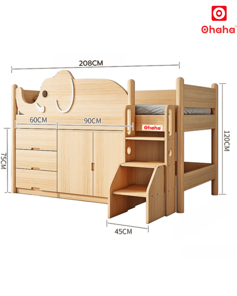 Giường tầng thông minh trẻ em đa năng Ohaha - GTTM034