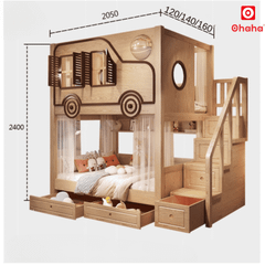 Giường tầng thông minh cao cấp Ohaha xe hơi cho bé trai - GTTM045