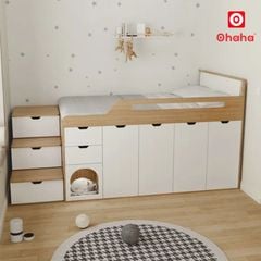 Giường tầng thông minh tích hợp tủ quần áo hiện đại OHAHA - GTTM086