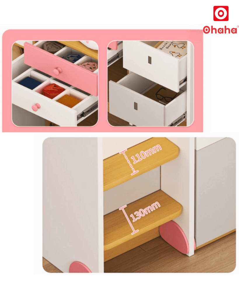 Giường tầng thông minh xếp gọn Ohaha có bàn học - GTXG010