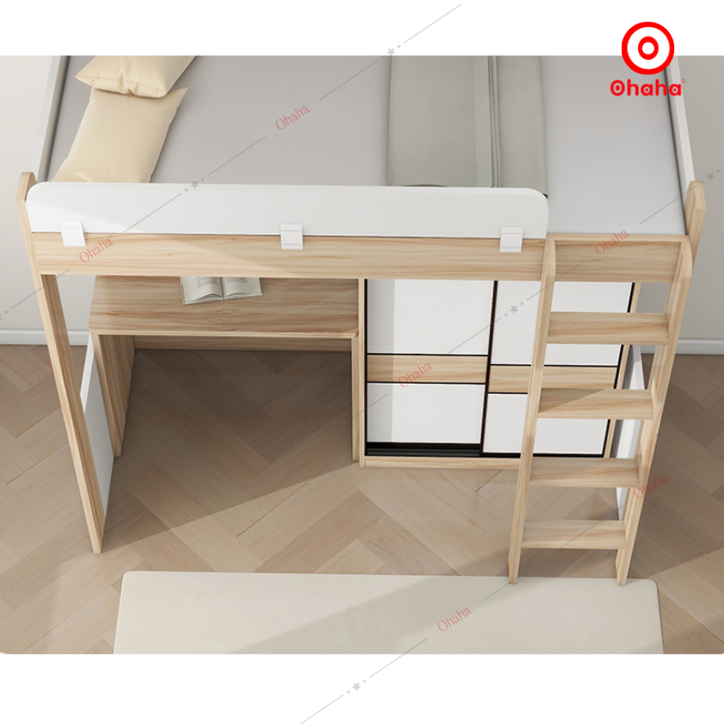 Giường tầng thông minh Ohaha kết hợp tủ áo và bàn học - GTTM048