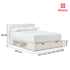 Giường ngủ gỗ công nghiệp hiện đại nhiều ngăn chứa đồ OHAHA - GC085